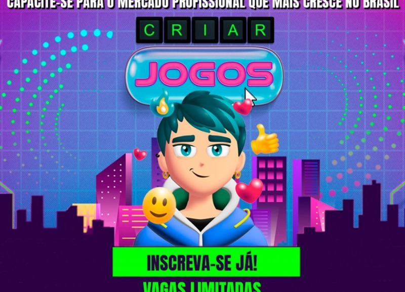 É de graça: Escola Criar Jogos disponibiliza vagas online para